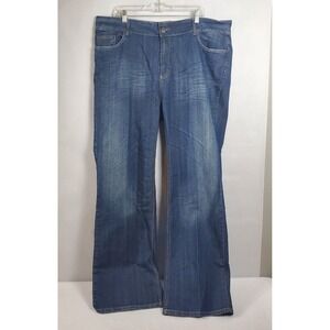 IQ & COMPANY Womens Bootcut Jeans Medium Wash Embellished Pockets Size 24W